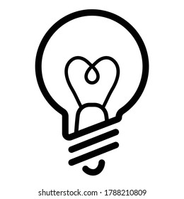 Lightbulb Innovation Idea Flat Icon Isolated On White Background