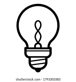 Lightbulb Innovation Idea Flat Icon Isolated On White Background