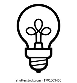 Lightbulb Innovation Idea Flat Icon Isolated On White Background