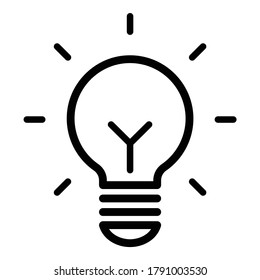 Idea de innovación de bombilla Icono plano aislado en fondo blanco