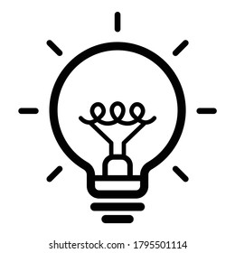 Lightbulb Innovation Idea Flat Icon Isolated On White Background