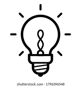 Lightbulb Innovation Idea Flat Icon Isolated On White Background