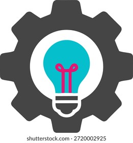 Una bombilla dentro de un engranaje que simboliza la innovación y la creatividad en la tecnología y la industria.