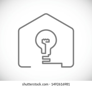 Lightbulb Inside House - Concept Logo Icon