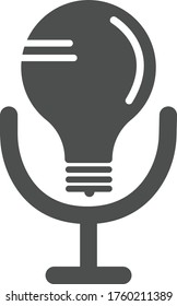 Lightbulb inside a microphone. Perfect for corporate settings and giving employees a voice for their ideas.
