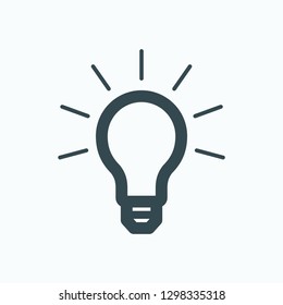 Lightbulb isolated icon, brightning light bulb linear vector icon
