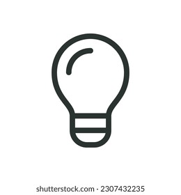 Lightbulb isolated icon, classic light bulb linear symbol, creative idea vector icon with editable stroke