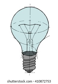 Lightbulb isolated icon. Hand drawn vector stock illustration