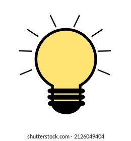 Lightbulb. Isolated icon pictogram. Eps vector illustration. Simple cartoon element on white