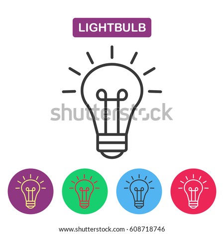 Lightbulb. Isolated  line icon pictogram. Buld imaige. Simple thin line icon for websites, web design, mobile app, infographics.