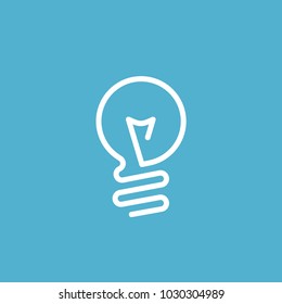 Lightbulb. Isolated vector icon, sign, emblem, pictogram. Flat style for design, web, logo or UI. Eps10