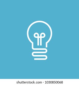 Lightbulb. Isolated vector icon, sign, emblem, pictogram. Flat style for design, web, logo or UI. Eps10