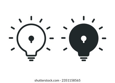 Lightbulb keyhole icon. Illustration vector