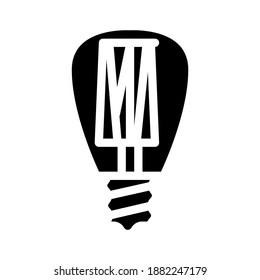 lightbulb lamp glyph icon vector. lightbulb lamp sign. isolated contour symbol black illustration