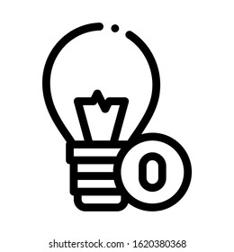 Lightbulb Lamp Icon Vector. Outline Lightbulb Lamp Sign. Isolated Contour Symbol Illustration