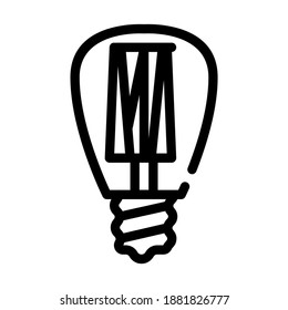 lightbulb lamp line icon vector. lightbulb lamp sign. isolated contour symbol black illustration