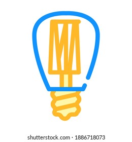 lightbulb lamp line icon vector. lightbulb lamp color sign. isolated symbol illustration