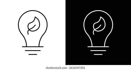 Lightbulb with leaf icon icons and symbol set. trendy illustration
