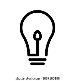 Lightbulb, light bulb - business, website related single icon on white background, thin line, outline - EPS Vector