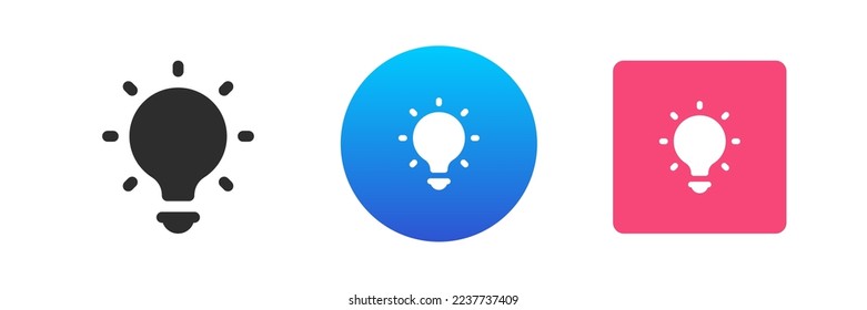 Lightbulb lighting electricity illumination digital connection glow power icon set vector flat illustration. Light bulb electrical innovation idea inspiration creative brainstorming web intelligent
