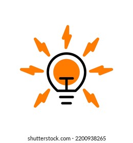 lightbulb with lightning bolt, electricity and energy symbol vector