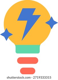 Lightbulb with Lightning Bolt Icon
