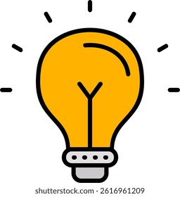 Lightbulb Line Filled Vector Icon Design
