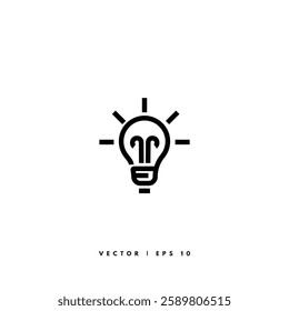 Lightbulb Line Icon. Editable Stroke