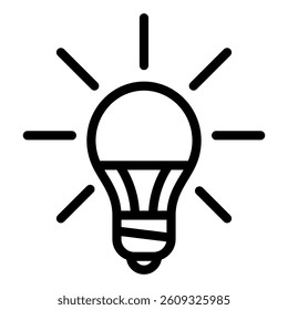 Lightbulb line icon, idea light concept. Vector graphics. Lamp bulb sign on white background, style mobile or design