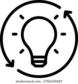 lightbulb line icon illustration vector