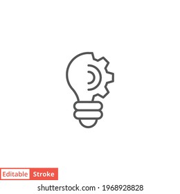 Lightbulb line icon. Simple outline style. Creative solution, lamp, light bulb symbol, technology, bright, inspiration concept. Vector illustration isolated on white background. Editable stroke EPS 10