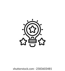 Lightbulb line icon. Universal creative premium symbol. Vector sign icon logo template. Vector illustration