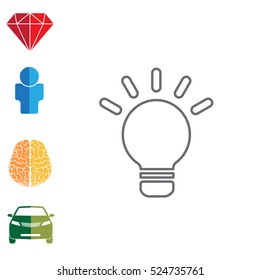 lightbulb line icon. vector design