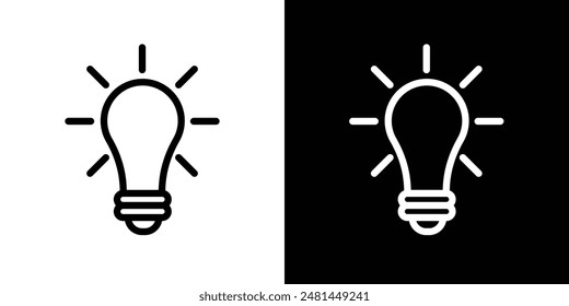 Lightbulb line icon vector illustration set.