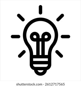 Lightbulb Line Icon Vector Illustration