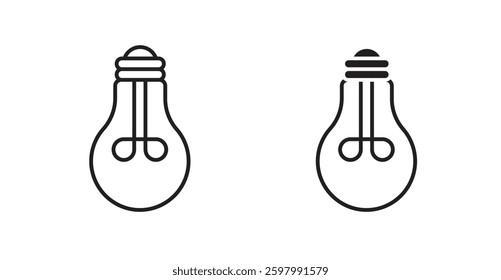 Lightbulb line icon vector set.