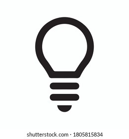 Lightbulb line vector icon  black and white color symbol