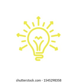 Lightbulb linear Icon. Idea and creativity in business. Stock Vector illustration isolated on white background.