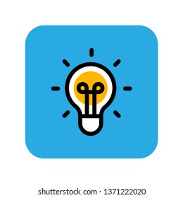 Lightbulb linear icon, symbol of idea