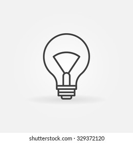 Lightbulb linear icon - vector thin line bulb symbol or logo