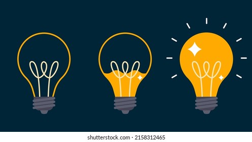 Lightbulb with liquid inside. Creative idea concept Vector illustration