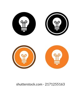 Lightbulb logo set, lamp icon design, vector illustration