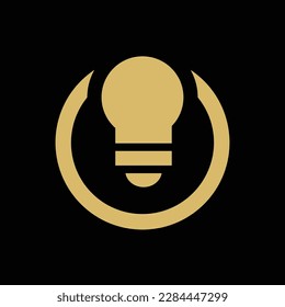 Lightbulb logo template, incandescent lamp icon design vector