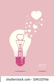 lightbulb of love concept vector