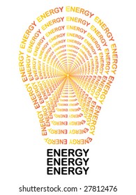 Glühbirne aus Energietext