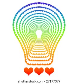 lightbulb made of heart