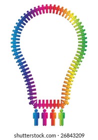 lightbulb made of people