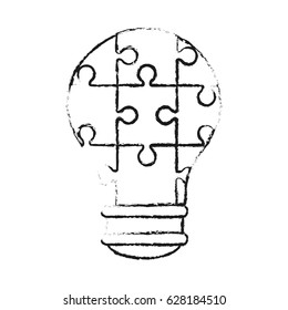 lightbulb made of puzzle pieces teamwork concept image 