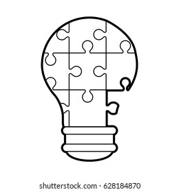 lightbulb made of puzzle pieces teamwork concept image 