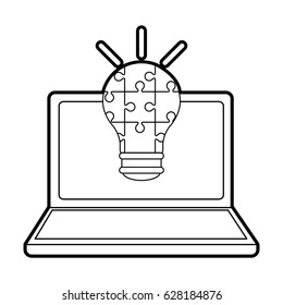 lightbulb made of puzzle pieces teamwork concept image 